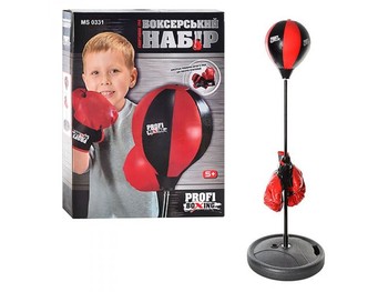 Детский боксерский набор на стойке MS 0331 с перчатками фото