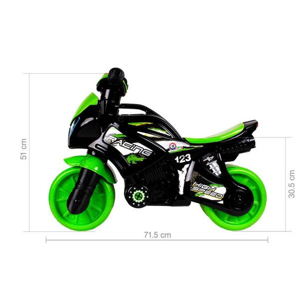 Каталка беговел Мотоцикл музичний 5774TXK ТехноК чорно-салатовий фото