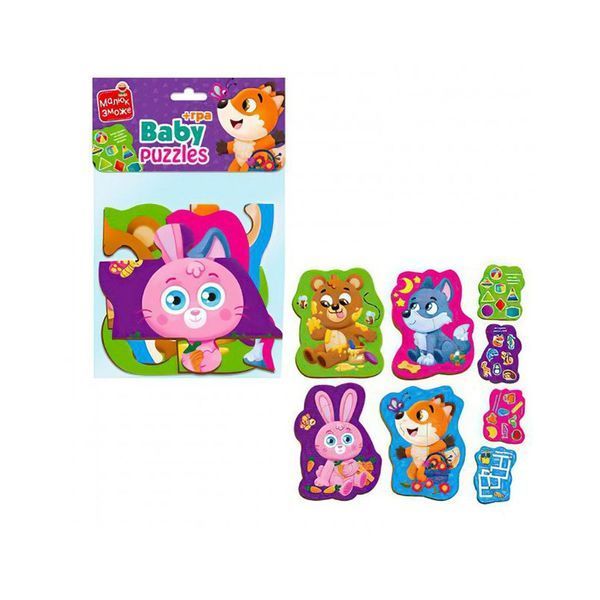 Пазлы макси с игрой Малыш Сможет &laquo;Лесные звери&raquo; Vladi Toys VT1722-22 Укр фото