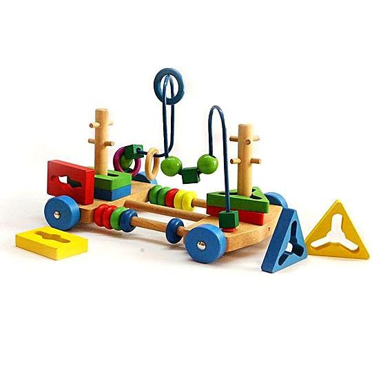 Развивающая игрушка каталка с лабиринтом MD 1241 деревянная (1241-2) фото