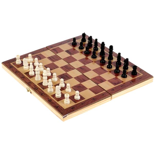 Шахи шашки нарди 3 в 1 дерев'яні 24*24 см S2416 фото