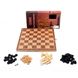 Шахи шашки нарди 3 в 1 дерев'яні 24*24 см S2416 фото 2 з 6