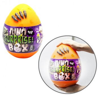 Набор креативного творчества в яйце "Dino Surprise Box" DSB-01-01U, 15 предметов для творчества (Оранжевый) фото