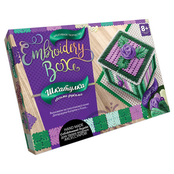 Комплект для создания шкатулки Шкатулка. Embroidery Box EMB-01 (Фиолетово-зеленый) фото