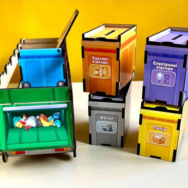 Настільна розвиваюча гра "Сортування сміття: сміттєвоз" Ubumblebees (ПСФ129) PSF129 комодик фото