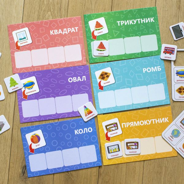 Дитячі логічні ігри "Форми досліджень" 918002, 24 картки на українці. мова фото