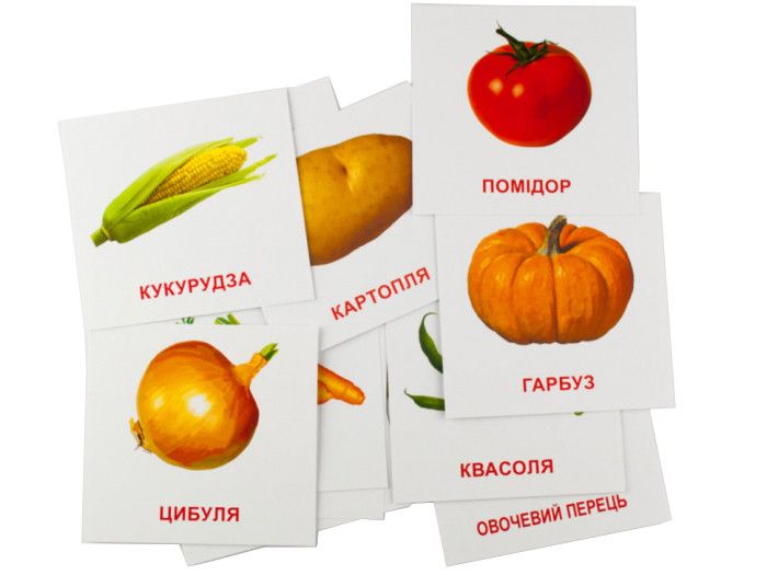 Карточки мини "Овощи" (110х110 мм) UA-ENG 65798 фото