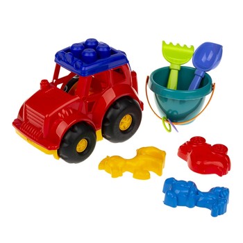 Песочный набор Трактор "Кузнечик" №3 Colorplast 0220 (Красный) фото