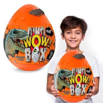 Детский набор для творчества в яйце Dino WOW Box 20 предметов (Оранжевый) DWB-01-01U фото