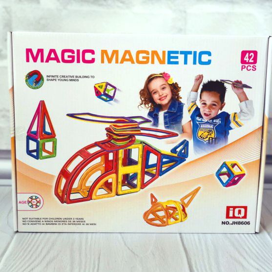 Дитячий магнітний конструктор 42 деталі Magic Magnetic JH8606 фото
