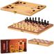 Шахматы с шашками и нардами деревянные 29*29 см S3031 фото 2 из 3