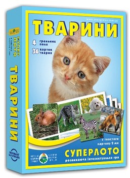 Настольная игра супер ЛОТО "Животные" 81923 из 36 карточек животных фото