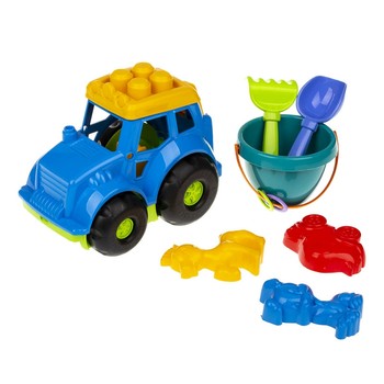 Песочный набор Трактор "Кузнечик" №3 Colorplast 0220 (Синий) фото