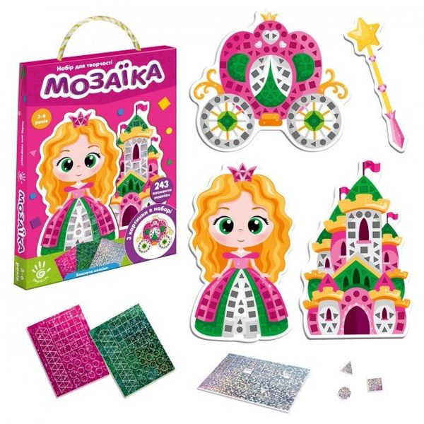 Детский набор для творчества «Блестящая мозаика. Принцесса» VT4511-05, 243 мягких наклейки фото