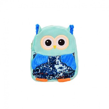 Детский рюкзак Сова BG8020 плюшевый (Бирюзовый) фото