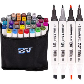 Набір ескізних маркерів з 36 кольорів BV800-36 у сумці фото