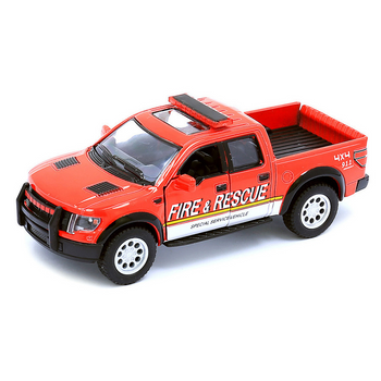 Детская модель машинки пикап Ford F-150 SVT Raptor Supercrew Kinsmart KT5365WPR инерционная, 1:40 Red фото