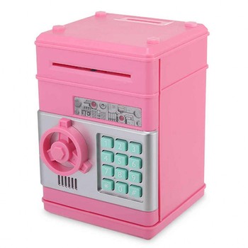 Детская копилка-сейф с кодом MK 4524 с купюроприемником (Розовый) фото