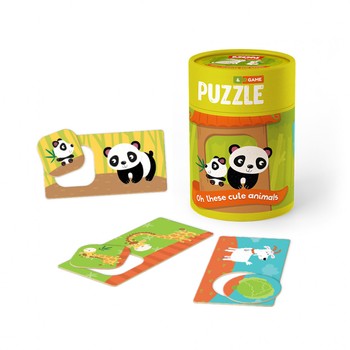 Развивающий пазл с игрой Mon Puzzle "Зоология для Малышей. Хвостатые Друзья" 200109, 12 двусторонних пазлов фото