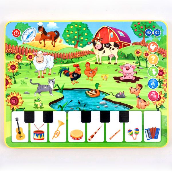 Іграшковий навчальний планшет з піаніно На фермі M 3811 фото