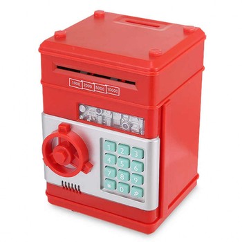 Детская копилка-сейф с кодом MK 4524 с купюроприемником (Красный) фото