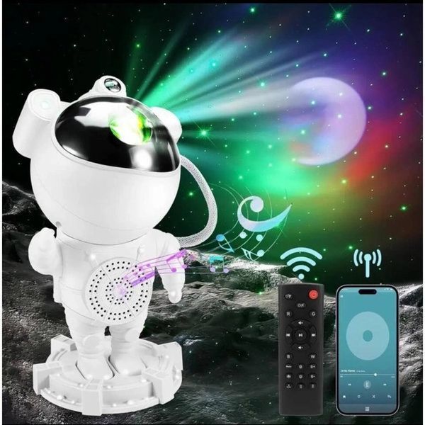 Ночник проектор звездного неба Астронавт с Bluetooth колонкой Sky Star Astronaut ZZ-202 фото