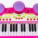 Детский синтезатор пианино с микрофоном и стульчиком BB45BD (Розовый) фото 3 из 20