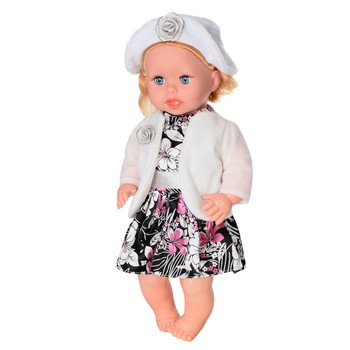 Дитяча лялька Яринка Bambi M 5602 українською мовою (Чорне з білим плаття) фото