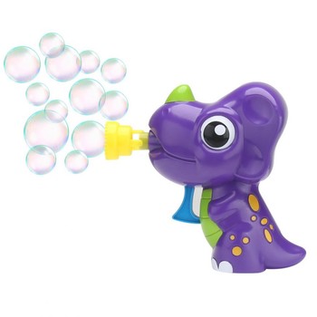 Генератор пистолет для мыльных пузырей Динозавр фиолетовый фото