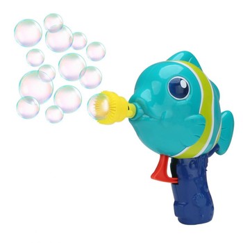 Генератор пистолет для мыльных пузырей Рыбка (Голубой) фото