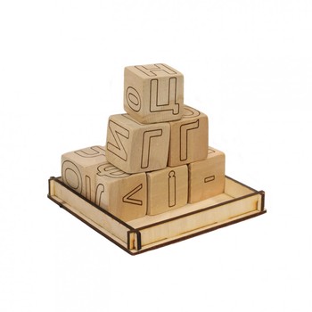 Набор деревянных кубиков 172193 с буквами и математическими символами фото