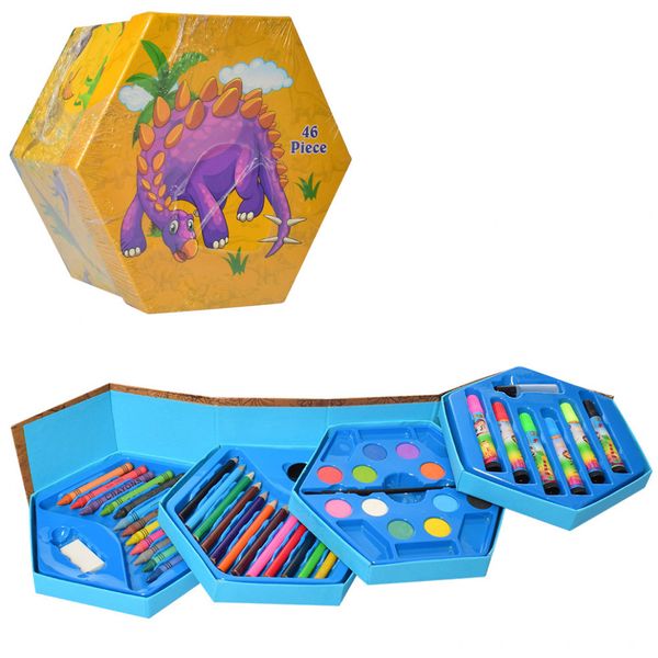 Детский набор для рисования MK 3223, 4 яруса (Динозавры) фото
