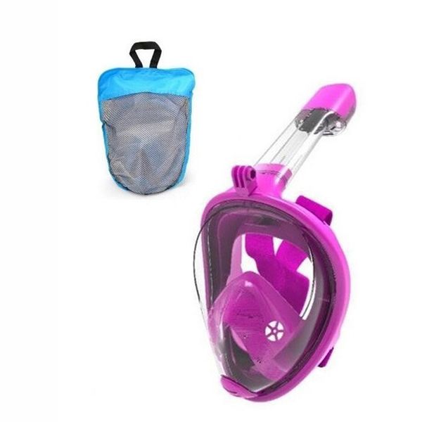 Маска для плавания полнолицевая в сумке (Фиолетовый) FY777-1 фото