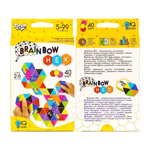 Розважальна карткова гра "Brainbow HEX" G-BRH-01-01, 40 карт фото