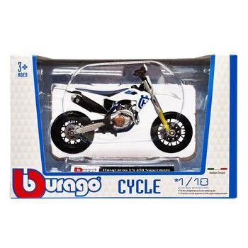 Детская модель Мотоцикла "Husqvarna FS450 Supermoto" Bburago 18-51030-9 масштаб 1:18 фото