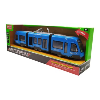 Трамвай іграшковий 7955AB світло, звук (Синій) фото