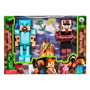 Игровой набор фигурок Майнкрафт Стив и Сельский житель 48111-1 с аксессуарами фото