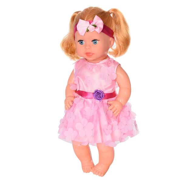Дитяча лялька Яринка Bambi M 5603 українською мовою (Рожеве плаття з квітами) фото