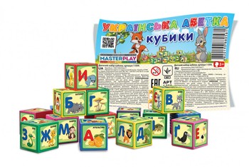 Детские развивающие кубики Абетка 1-059, 9 кубиков в наборе фото