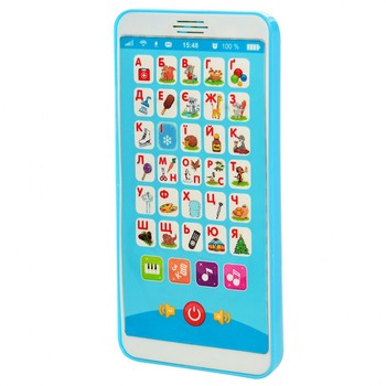 Дитячий розвиваючий Телефон M 3674, 33 віршика, 2 пісні (Синій) фото