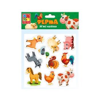 Набір м'яких наклейок "Ферма" Vladi Toys VT4210-08 (укр) фото
