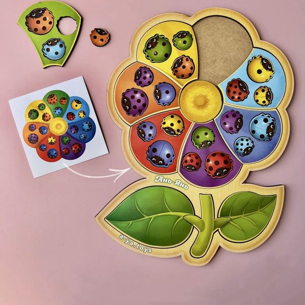Настільна розвиваюча гра "Квітка-семиквітка-2" Ubumblebees (ПСФ039) PSF039 сортер з картками фото