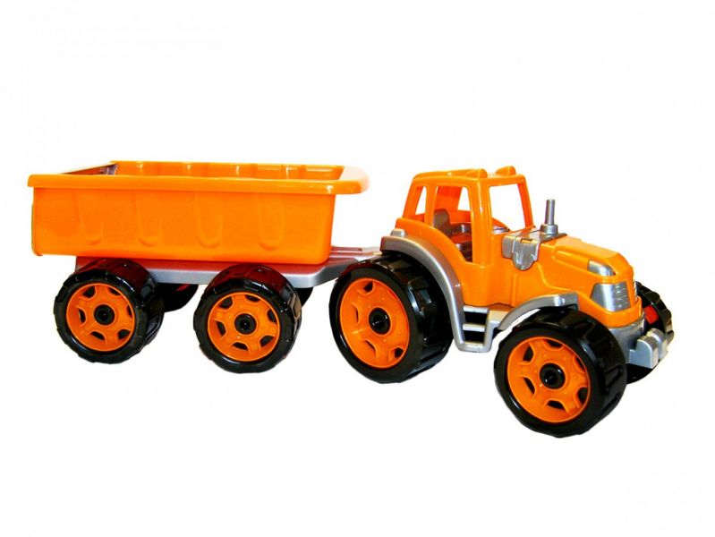 Детский трактор с прицепом 3442TXK, 2 цвета (Оранжевый) фото