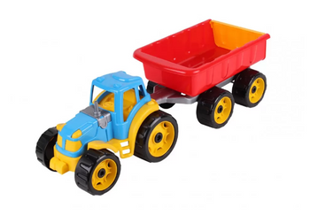Детский трактор с прицепом 3442TXK, 2 цвета (Разноцветный) фото