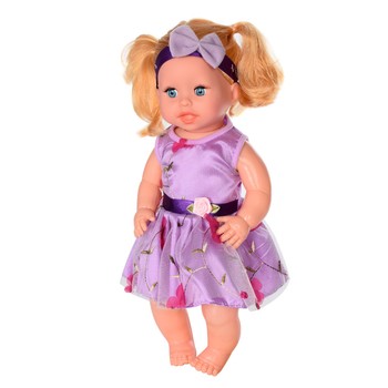 Дитяча лялька Яринка Bambi M 5603 українською мовою (Фіолетова сукня) фото