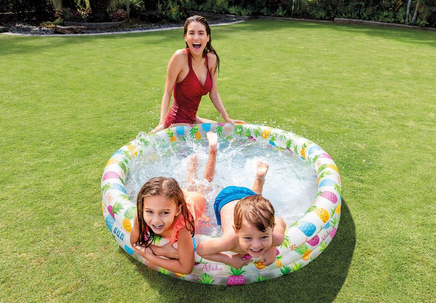 Дитячий надувний басейн круглий Ананас Intex 59431 фото