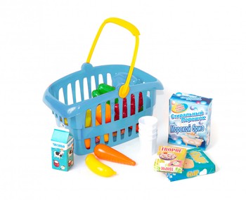 Игровой набор "Супермаркет" корзинка с продуктами 362B2, 3 цвета (Синий) фото