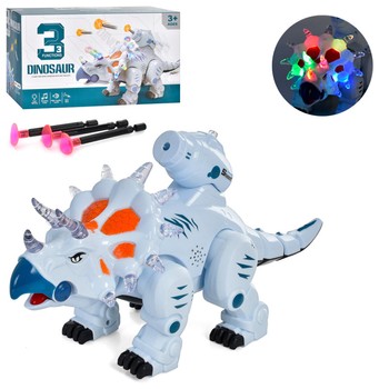Интерактивная игрушка Динозавр 5688-28 Стреляет присосками (Голубой) фото