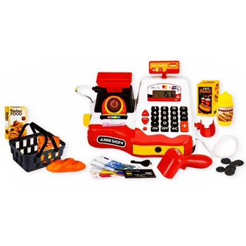 Игровой набор Кассовый аппарат 35535AB с продуктами (Красный) фото