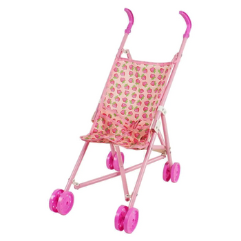 Дитяча коляска для ляльок 886-1A тростина, подвійні пластикові колеса, складана (886K-1C) фото